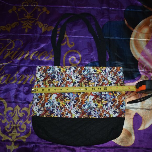 VINTAGE Tote Bag Disney Dogs 101 Dalmatians Goofy Pluto Lady & The Tramp Stitch - Picture 7 of 11